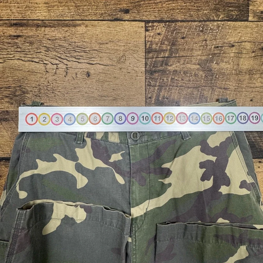 Camo wide leg Cargo Pants 36x30 Camouflage Relaxed Fit Heavy Stone Washed Cotton